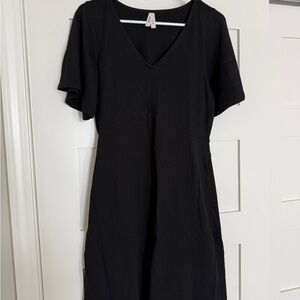 Pact, Black V-Neck Dress, Size M